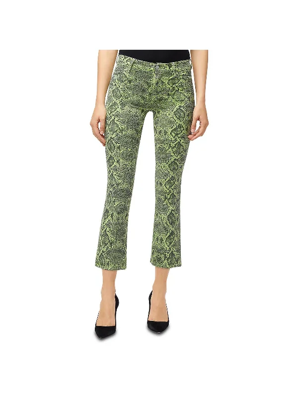 Women's Vacation Garments Selena Womens Denim Snake Print Bootcut Jeans