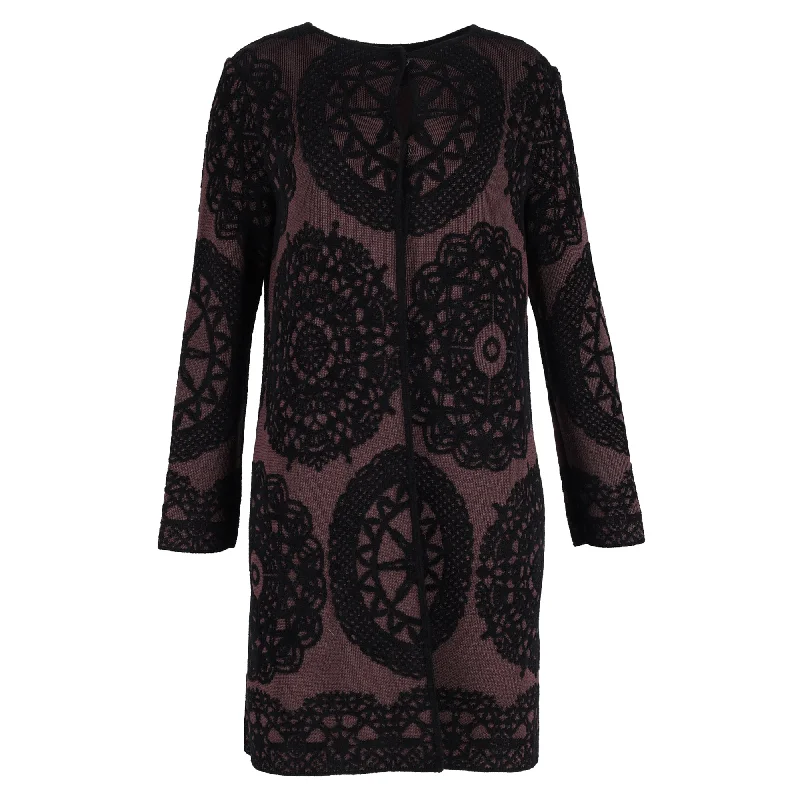 Fashion-Forward Women's Clothing M Missoni Patterned Knit Short Coat in Brown Viscose