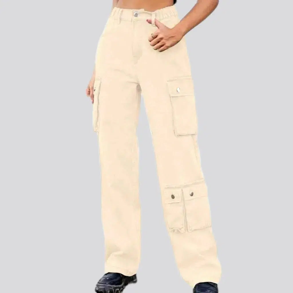 Women's Tailored Outfit Fashion stonewashed denim pants for women