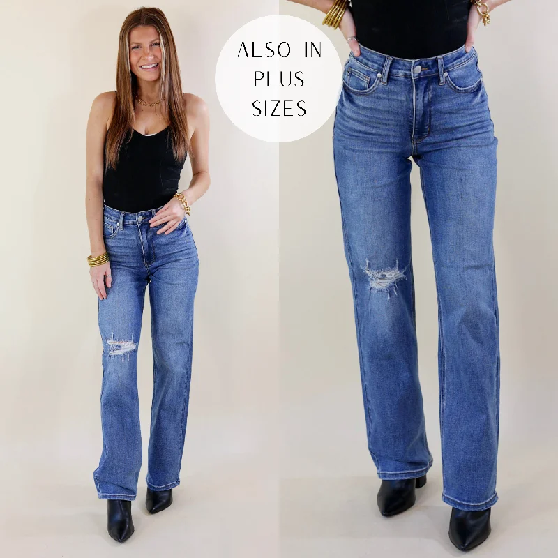 Women's Office Outfit Last Chance Size 0, 1, 15, 14W, 20W & 22W | Judy Blue | Festival Feels Tummy Control 90's Straight Leg Jeans in Medium Wash Women's Office Outfit Last Chance Size 0, 1, 15, 14W, 20W & 22W | Judy Blue | Festival Feels Tummy Control 90's Straight Leg Jeans in Medium Wash