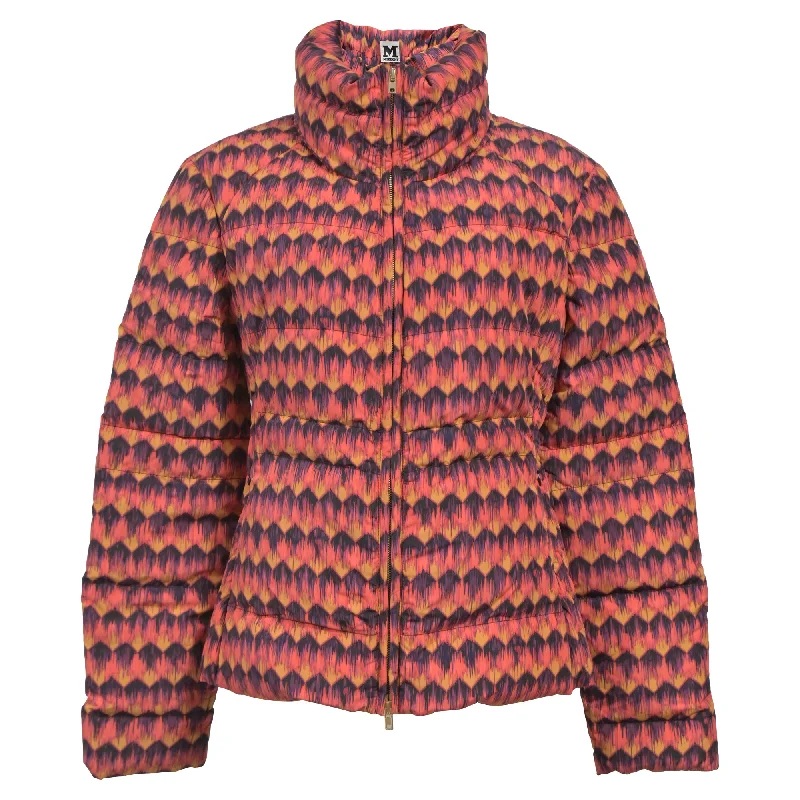 Women Clothing M Missoni Printed Down Jacket in Multicolor Polyester