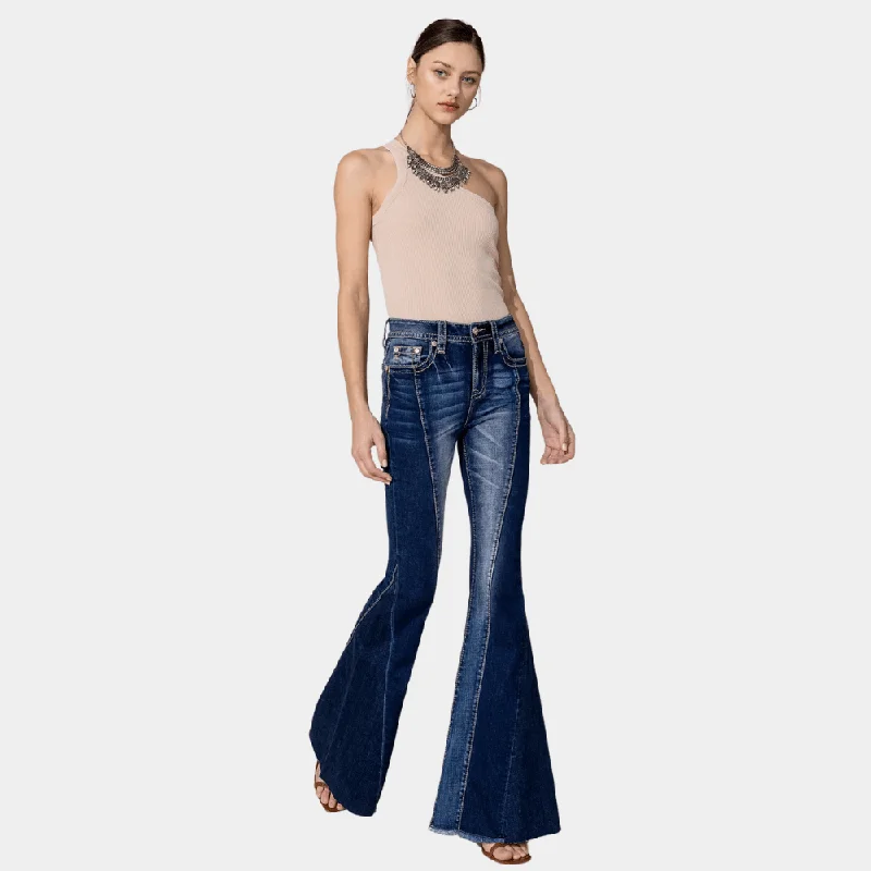 Women's Clothes And Apparel Sets Miss Me Multi Denim Super Flare Jeans