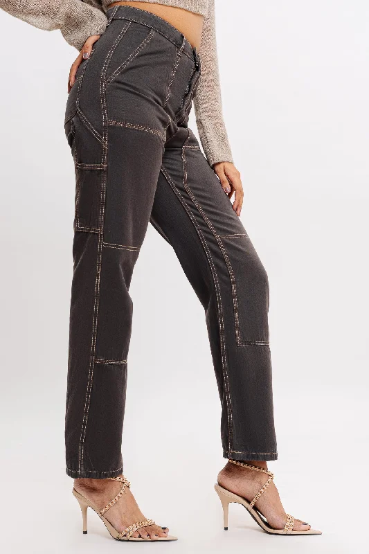 Women's Plus-Size Outfit Contrast Play Straight Jeans