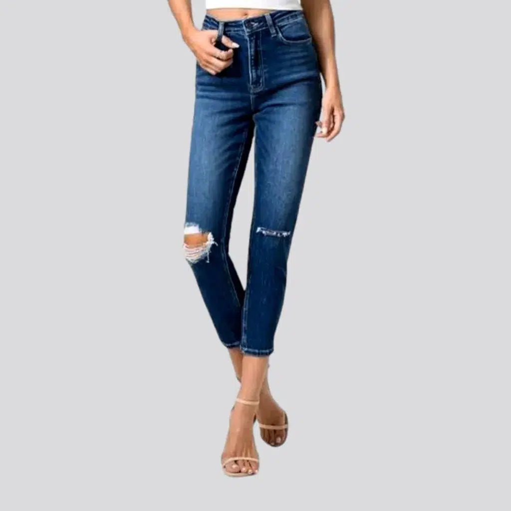 Women's Online Clothing Boutique Dark-wash ankle-length jeans for ladies