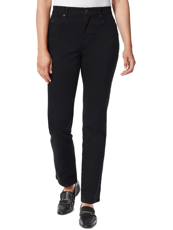 Women's Formal Clothes Petites Womens High Rise Stretch Straight Leg Jeans