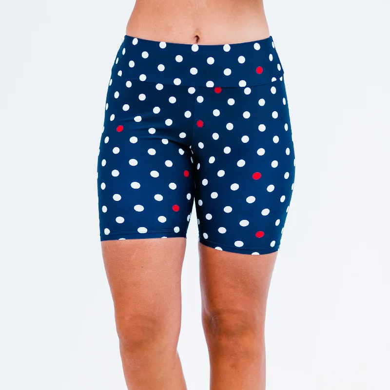 Women's Attire Women's High Waisted Mid-Thigh Swim Shorts - Patterns
