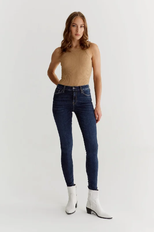 Chic Clothing For Women Sophia High Waist Reshape 5 Pocket Jeans True Blue
