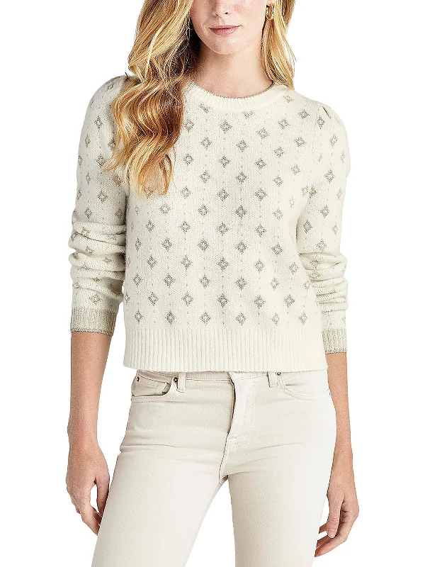 Comfortable Loungewear for Women Keira Womens Wool Blend Metallic Pullover Sweater