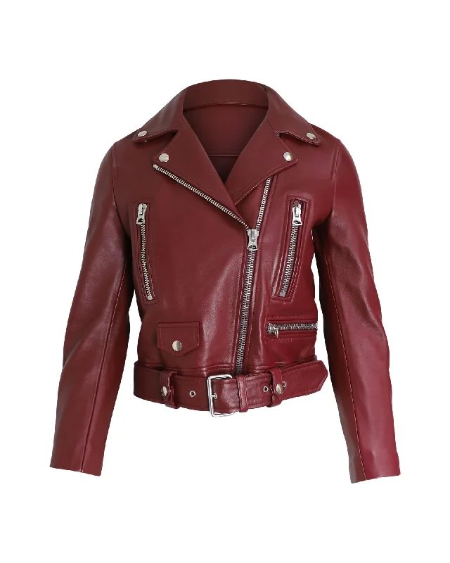 Casual Dresses for Women Acne Studios Biker Jacket in Red Leather