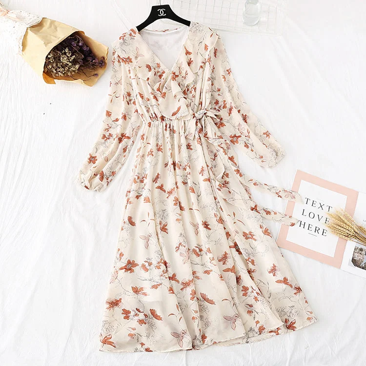 Women's Casual and Dressy Outfits New French retro Mori floral style with a bottomed skirt at the waist 3969 Women's Casual and Dressy Outfits New French retro Mori floral style with a bottomed skirt at the waist 3969