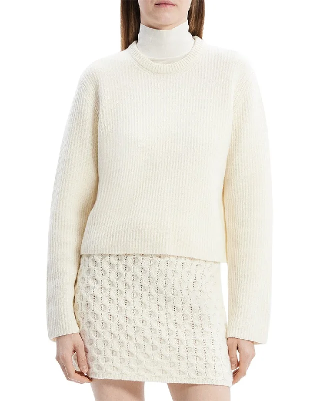 Women's Outerwear for All Weather Conditions Theory Boxy Wool & Cashmere-Blend Sweater Women's Outerwear for All Weather Conditions Theory Boxy Wool & Cashmere-Blend Sweater