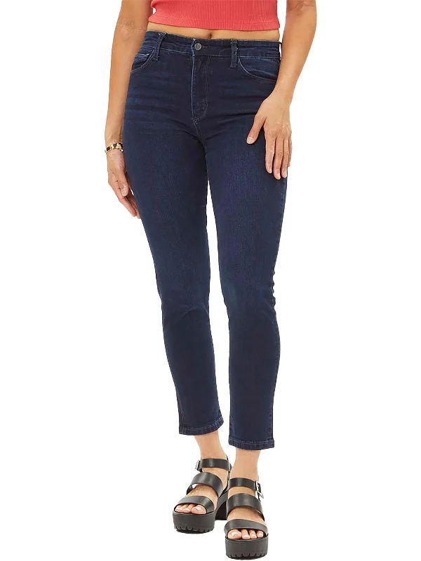 Women's Outerwear Garments Womens Dark Wash Ankle Skinny Jeans