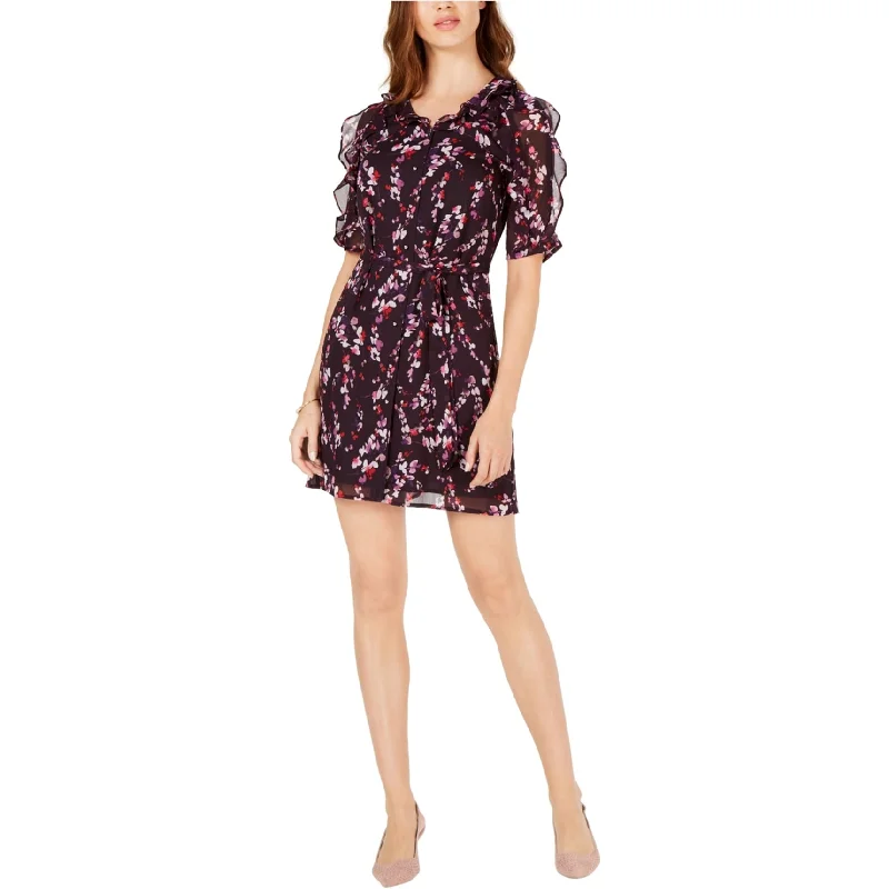 Clothing Brands maison Jules Womens Floral Ruffled Dress, Purple, Large