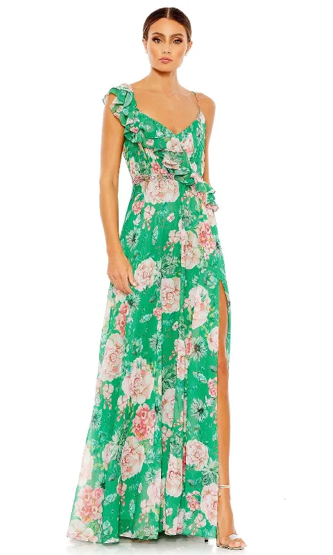 Bold and Elegant Women's Fashion Ieena Duggal 9175 - Sleeveless Chiffon Floral Gown