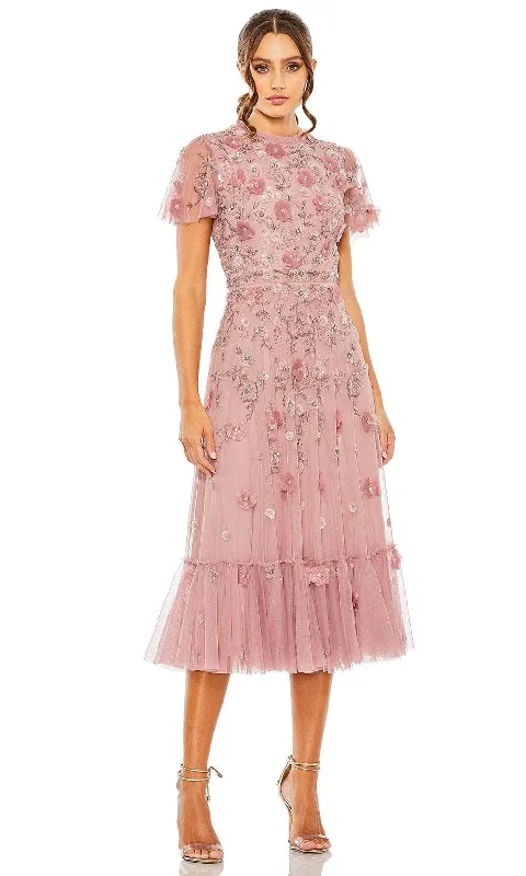 Women's Vacation Attire Mac Duggal 9212 - Sequin Embellished Floral Dress
