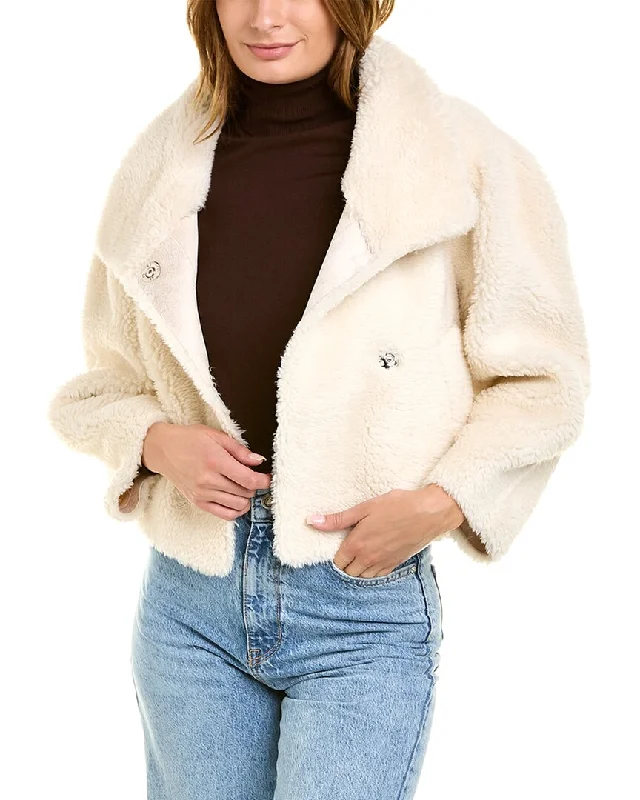 Fashionable Women's Outfit La Fiorentina Short Teddy Coat