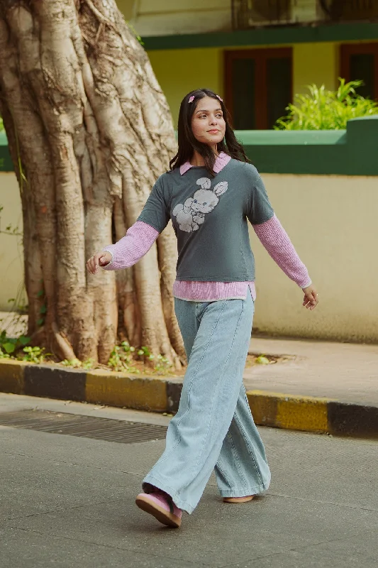 Women's Festive Attire Tempest Light Blue Denim Flared Jeans