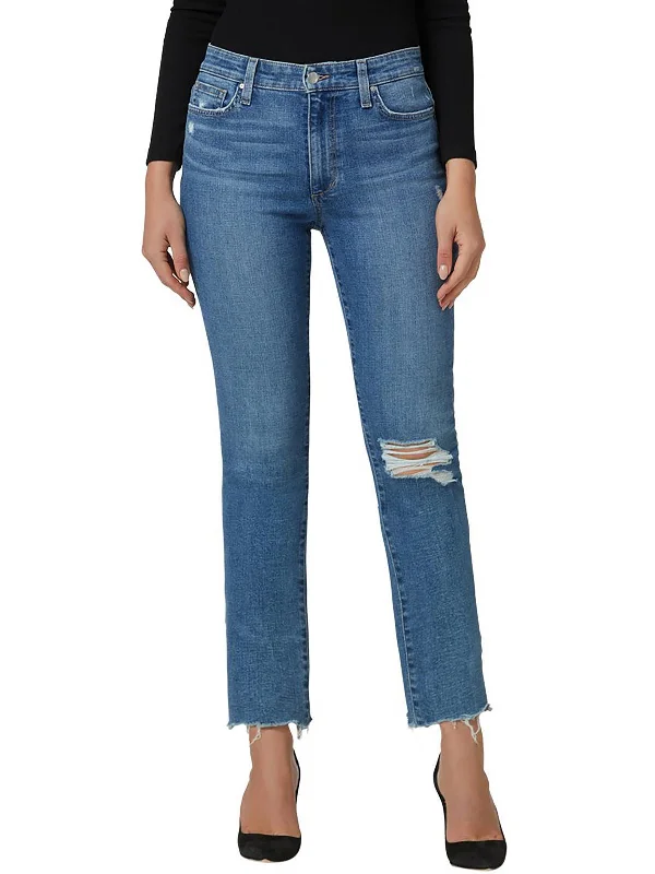 Women's Vintage Garments Womens Boyfriend Distressed Cropped Jeans