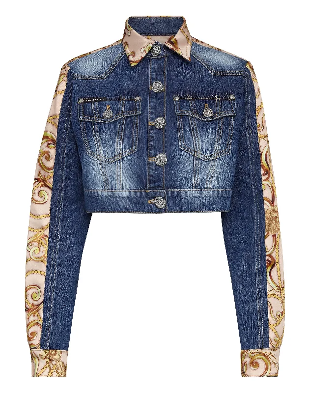 Women's Evening Outfit Denim Cropped Jacket New Baroque
