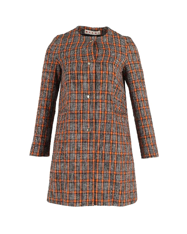 Chic Women's Clothing Online Marni Plaid Coat in Multicolor Cotton