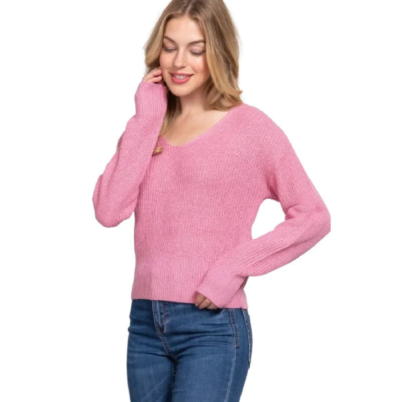 Women's Clothing Sets Dolman Slv Strappy Open Back Sweater
