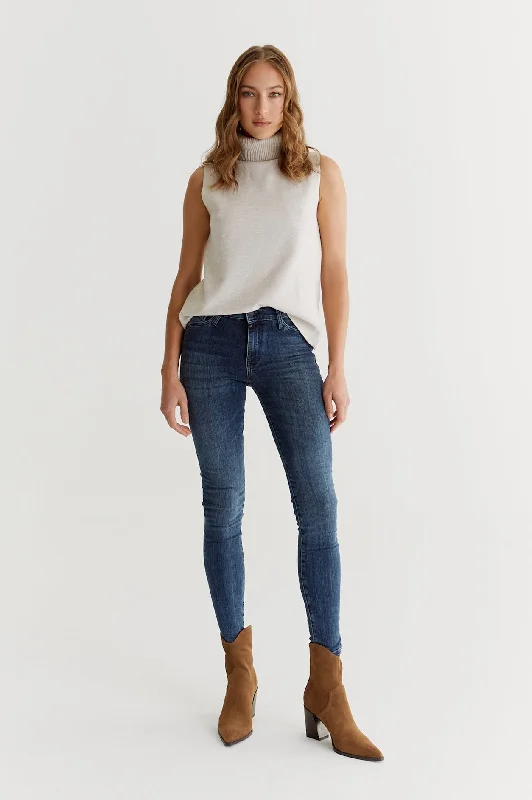Luxury Women's Clothing Sophia High Waist Reshape 5 Pocket Jeans Random Blue