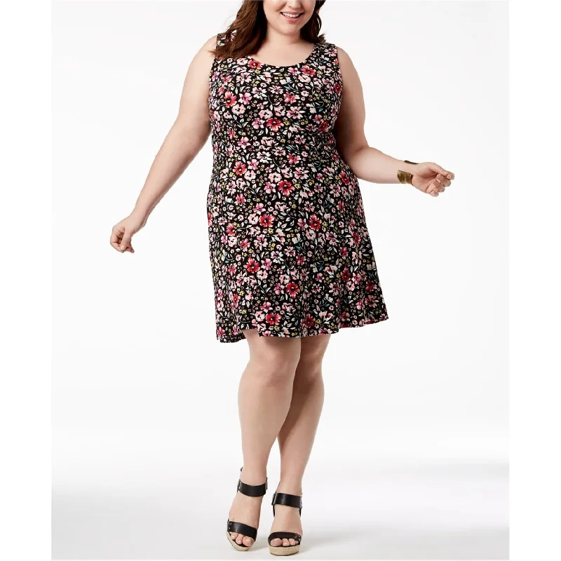 Chic Women's Clothing for Work and Travel Fox & Royal Womens Sleeveless Floral A-line Dress, Black, 2X Chic Women's Clothing for Work and Travel Fox & Royal Womens Sleeveless Floral A-line Dress, Black, 2X