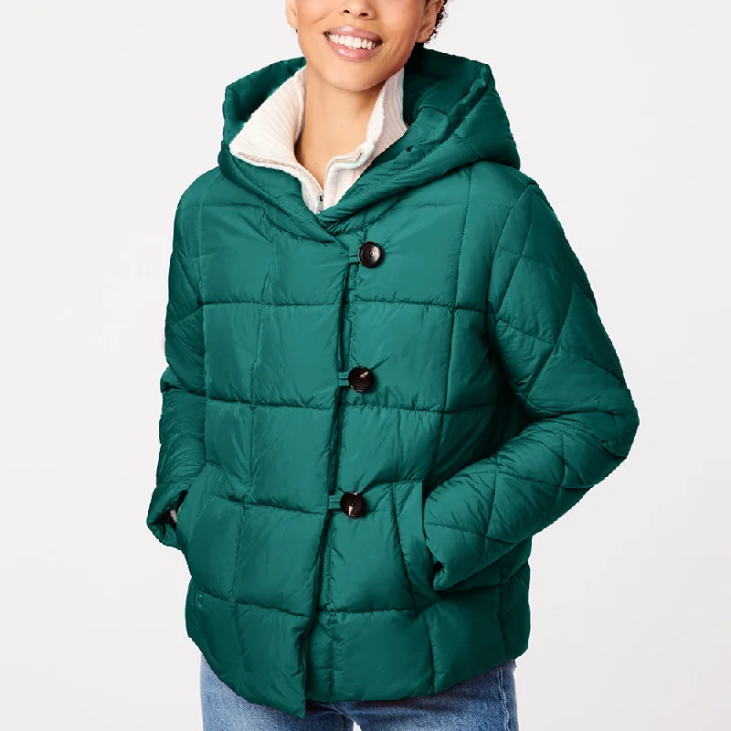 Elegant Women's Attire Hooded Puffer Jacket