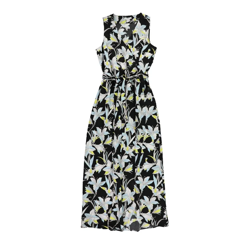 Online Shopping Boutiques bar III Womens Floral Printed Maxi Wrap Dress, Black, Medium Online Shopping Boutiques bar III Womens Floral Printed Maxi Wrap Dress, Black, Medium