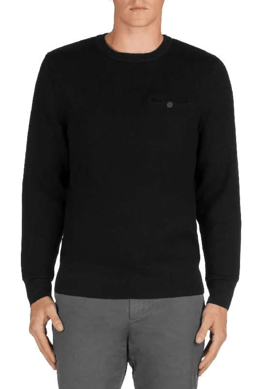 Chic Women's Outfit Ideas Coolidge Wool Crew Neck Sweater In Black