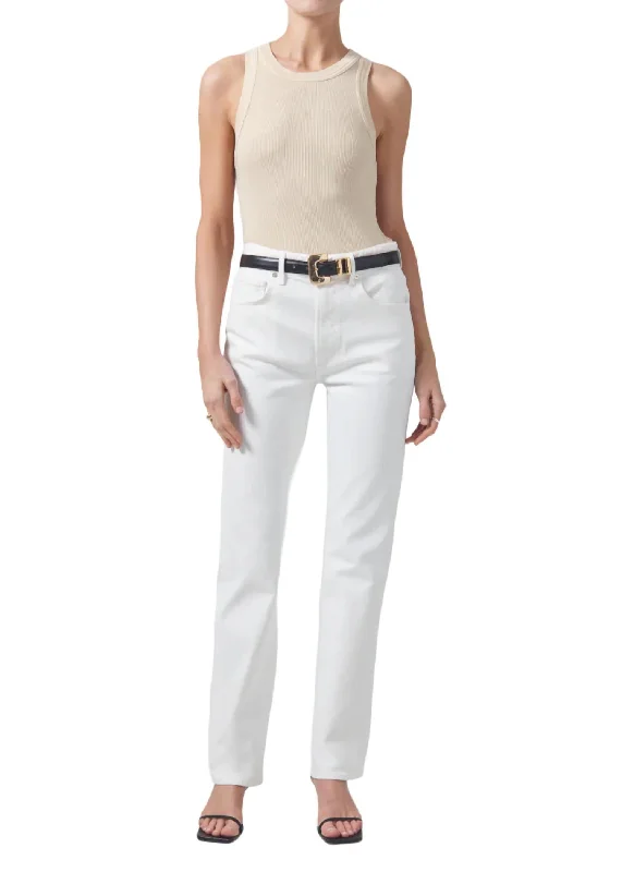Trendy Women's Apparel for All Seasons Zurie Straight Leg Jean In Soft White