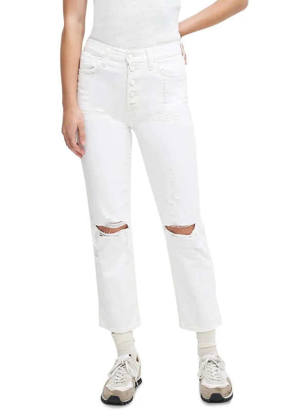 Stylish Women's Attire Womens Denim Straight Fit Cropped Jeans