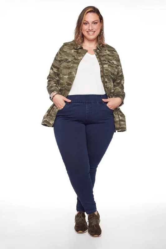 Women's Active Garments For Workouts OLIVIA - Pull-On Jeggings PLUS - Dark Indigo Rinse Women's Active Garments For Workouts OLIVIA - Pull-On Jeggings PLUS - Dark Indigo Rinse