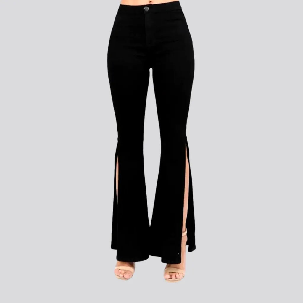 Casual Women's Clothing Online Fashionable stretchable monochrome women's jeans