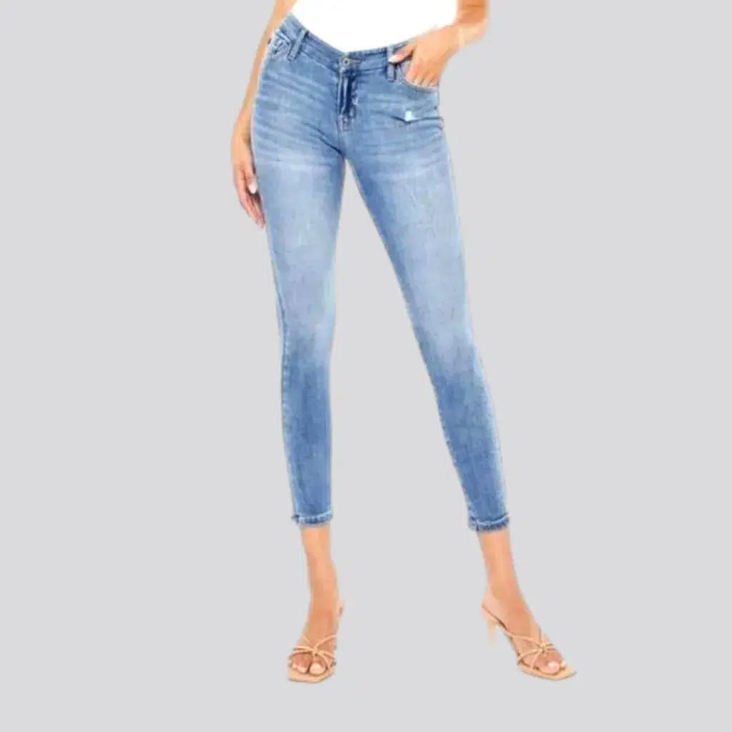 Women's Evening Wear High-waist women's light-wash jeans