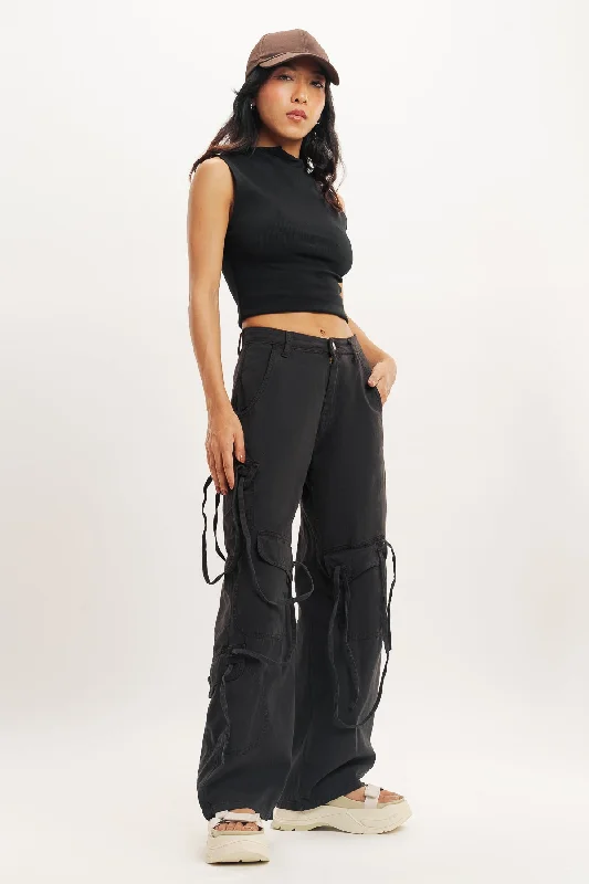 Chic Women's Outfit Ideas Onyx Pocketed Denim Ef. Cargo