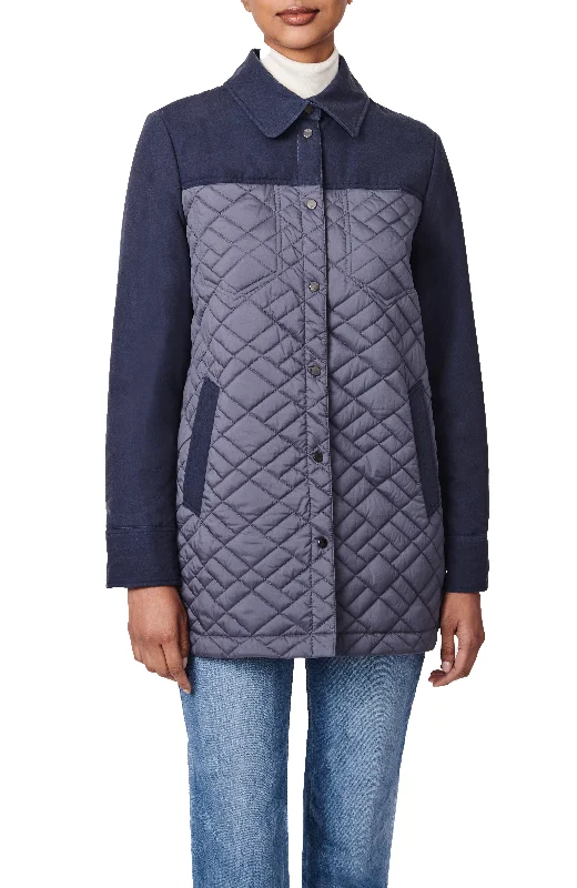 Clothes Of Woman Quilted Shacket