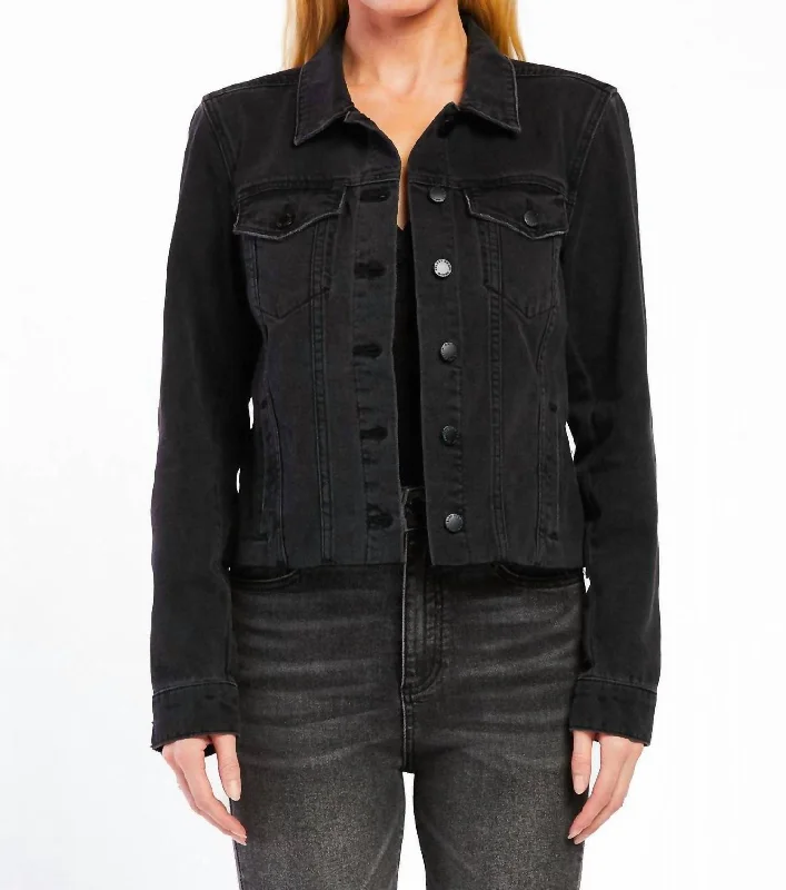 Holiday Special Offers Russ Long Sleeve Denim Jacket In Black