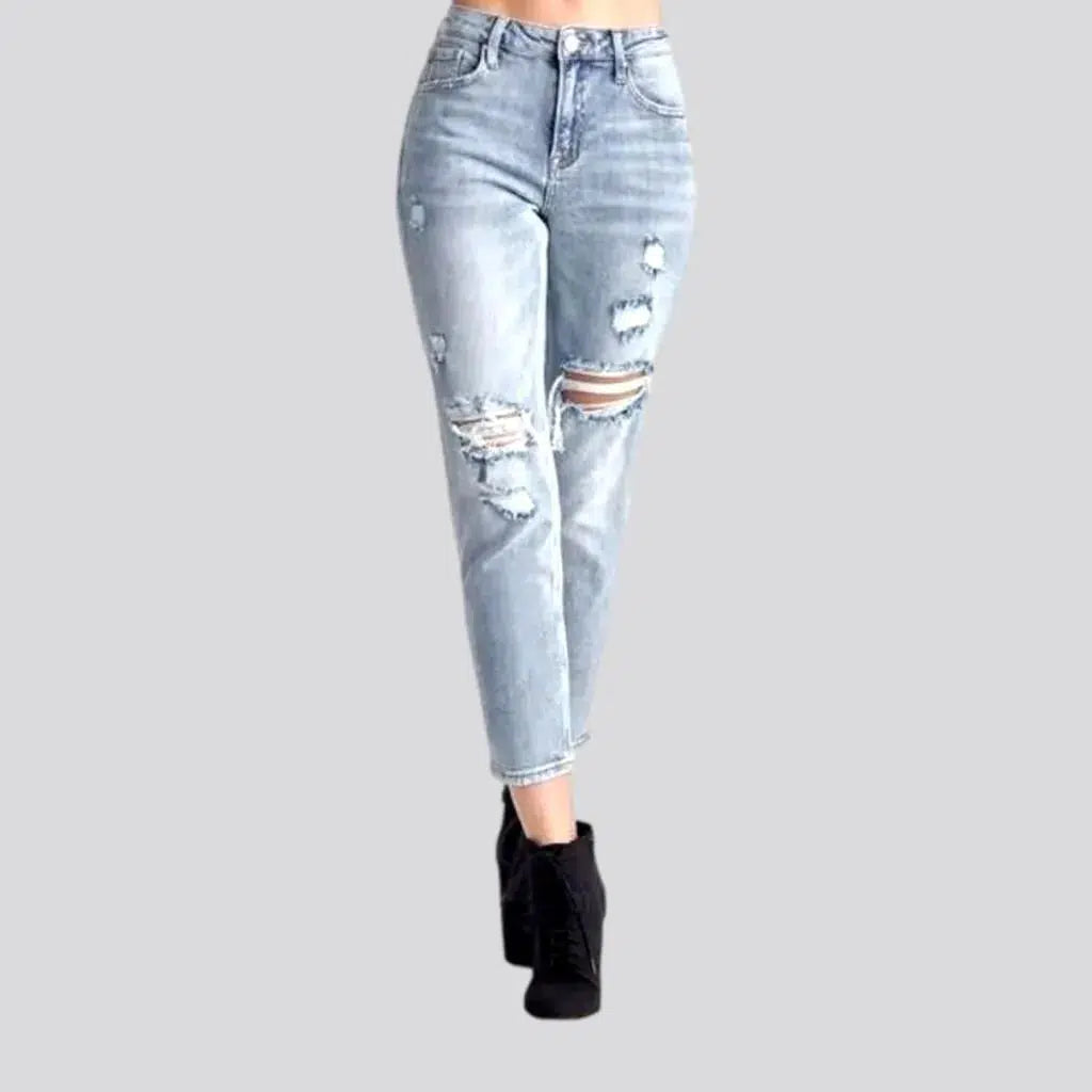 Women's Clothes And Garments Distressed street jeans
 for ladies