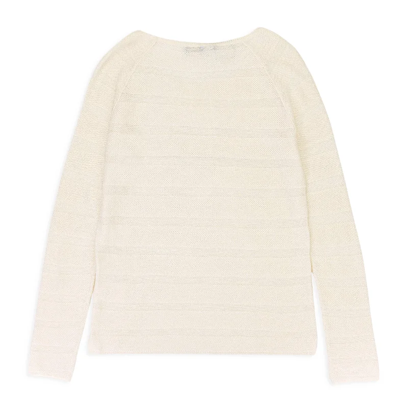 Women's Fashion Essentials CASHMERE SCOOP NECK WHITE SWEATER