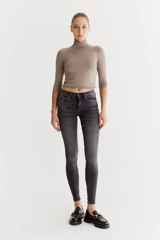 Classic Clothes For Women Sophia High Waist Reshape 5 Pocket Pants Random Grey