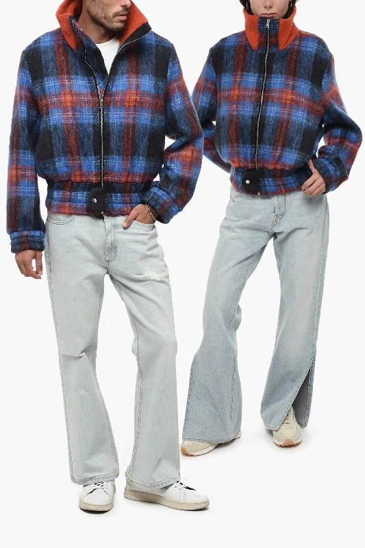 Women's High-Fashion Outfit Charles Jeffrey Loverboy Tartan Checked Jacket with 2-Pockets Women's High-Fashion Outfit Charles Jeffrey Loverboy Tartan Checked Jacket with 2-Pockets