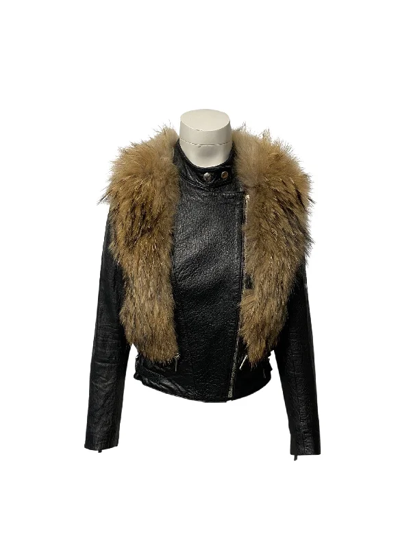 Stylish Outerwear Clothing For Women Nour Hammour Finn Racoon Jacket in Black Lambskin Leather Stylish Outerwear Clothing For Women Nour Hammour Finn Racoon Jacket in Black Lambskin Leather