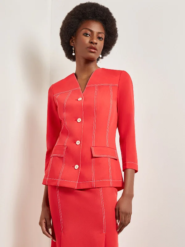 Women's Clothing Sale Online Modern Fit Jacket - Contrast Stitch Woven