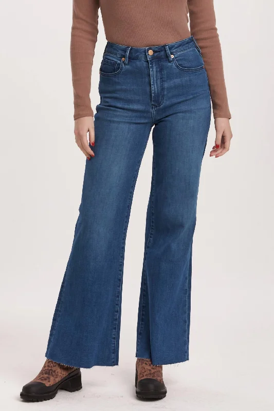 Women's High-Fashion Clothes High Rise Fiona Wide Leg Jeans In Violet Blue