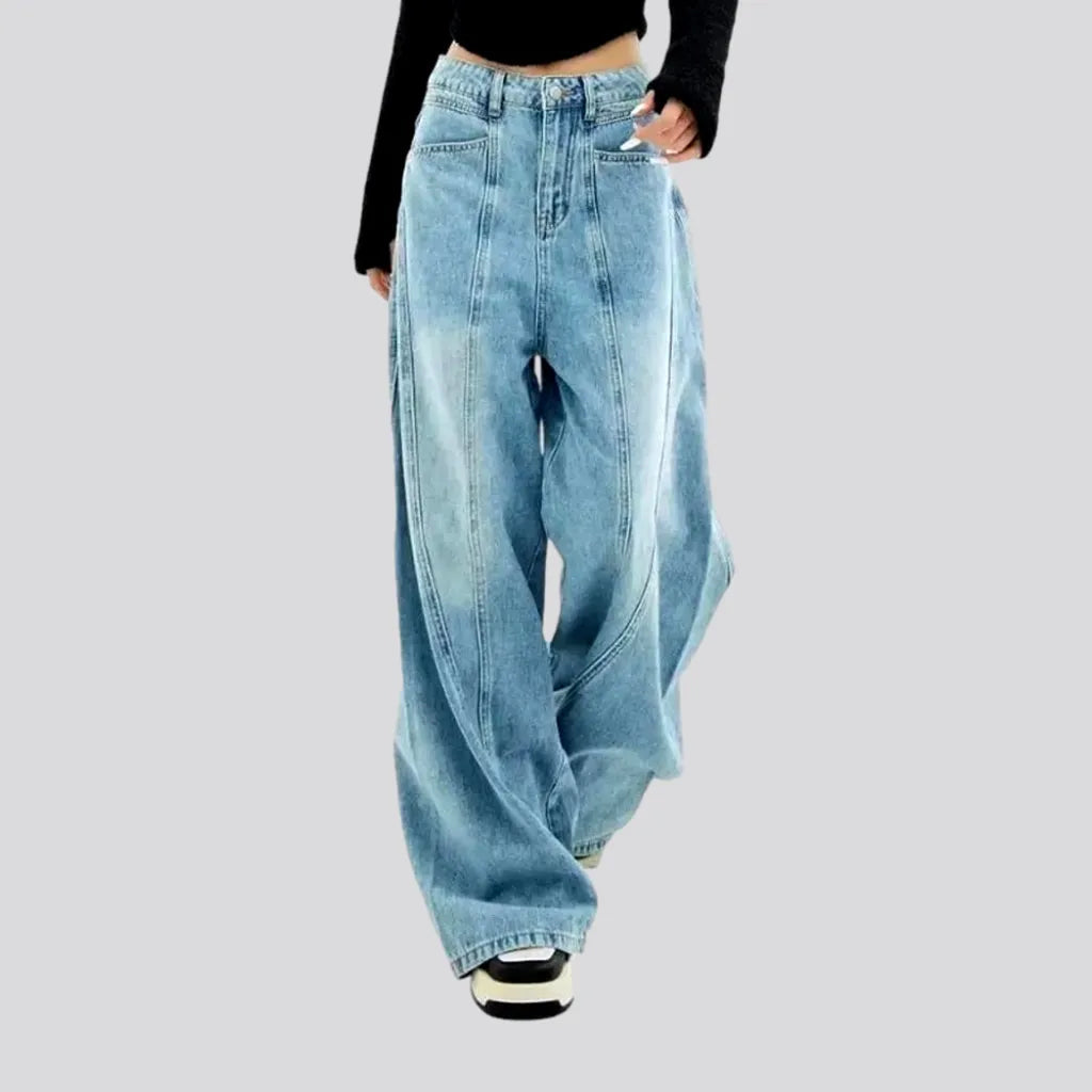 Women's Classic Attire Baggy fit visible stitching women's jeans