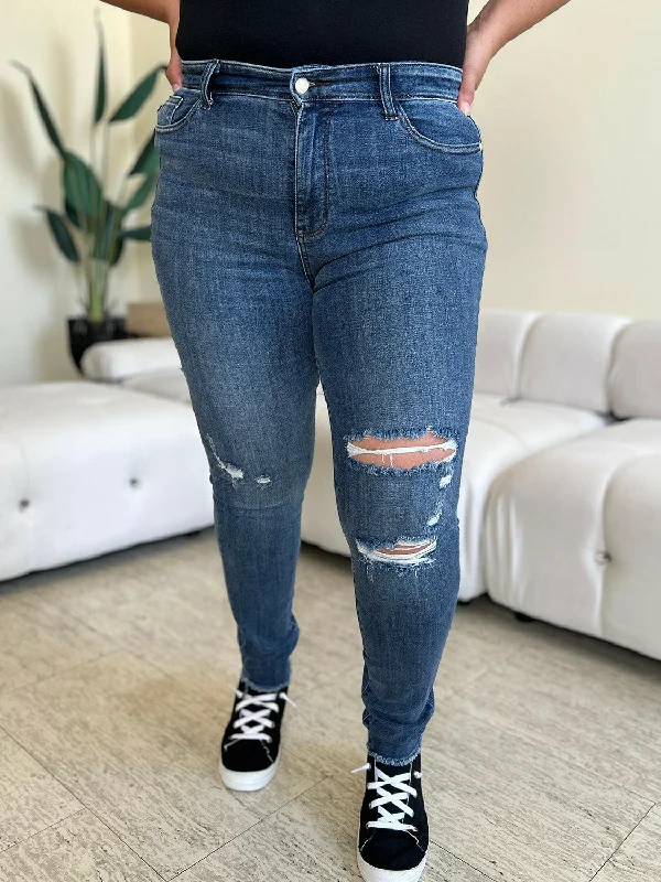 Bold and Elegant Women's Fashion Judy Blue Full Size High Waist Distressed Skinny Jeans | Sleek Denim Boutique Bold and Elegant Women's Fashion Judy Blue Full Size High Waist Distressed Skinny Jeans | Sleek Denim Boutique