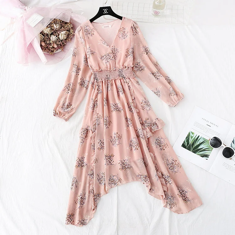 Women's Clothing for Every Season and Trend Irregular ruffled floral bottomed skirt 3994 Women's Clothing for Every Season and Trend Irregular ruffled floral bottomed skirt 3994