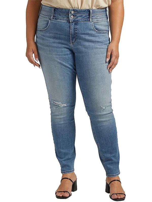 Women's Wardrobe Apparel Plus Avery Womens High Rise Curvy Fit Skinny Jeans