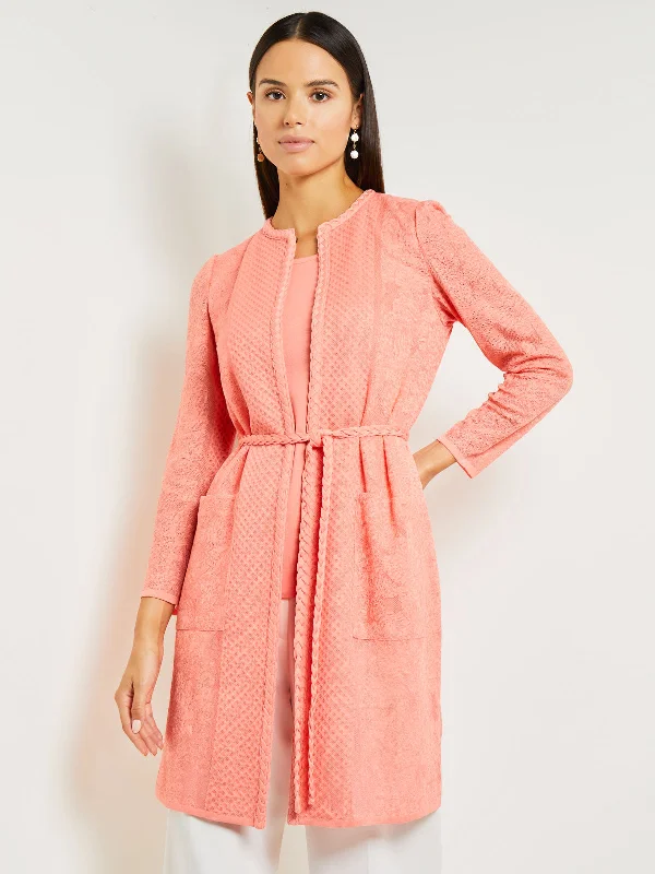 Discount Price Heritage Fit Tie-Waist Jacket - Jacquard Ottoman Knit